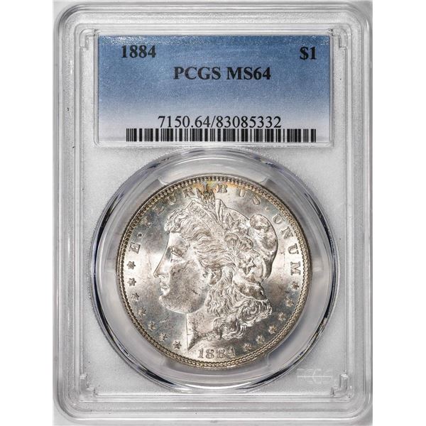 1884 $1 Morgan Silver Dollar Coin PCGS MS64