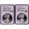 Image 1 : Lot of 1987-1988 $1 Proof American Silver Eagle Coins NGC PF69 Ultra Cameo