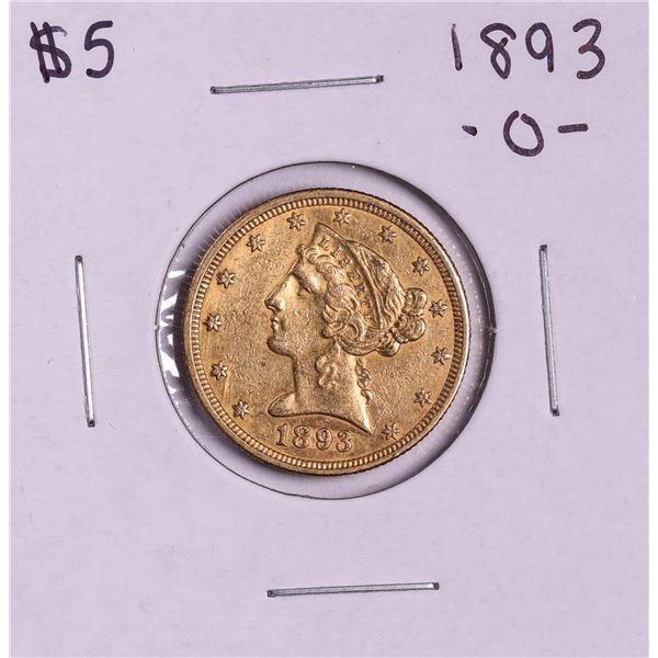 1893-O $5 Liberty Head Half Eagle Gold Coin