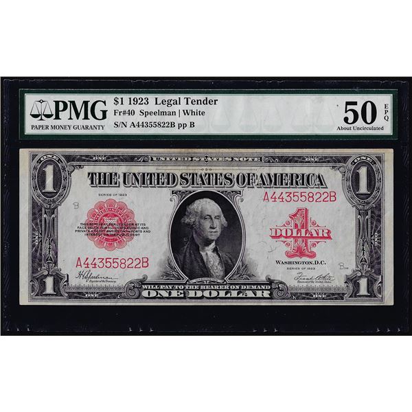 1923 $1 Legal Tender Note Fr.40 PMG About Uncirculated 50EPQ