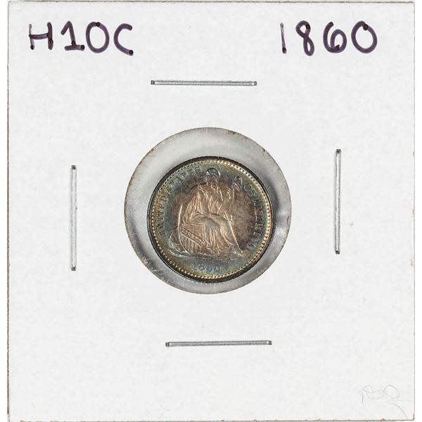 1860 Seated Liberty Half Dime Coin Nice Toning