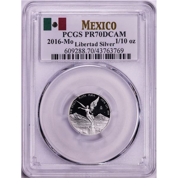 2016-Mo Mexico Proof 1/10 oz Silver Libertad Coin PCGS PR70DCAM