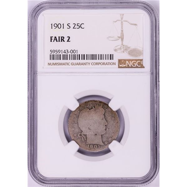 1901-S Barber Quarter Coin NGC Fair 2