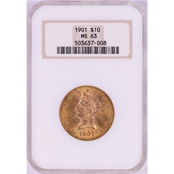 1901 $10 Liberty Head Eagle Gold Coin NGC MS63