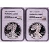 Image 1 : Lot of 1991-1992 $1 Proof American Silver Eagle Coins NGC PF69 Ultra Cameo