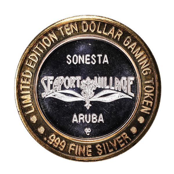 .999 Silver Crystal Casino Aruba $10 Casino Limited Edition Gaming Token