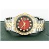 Image 9 : Rolex Men's Two Tone Red Vignette Pyramid Diamond Datejust