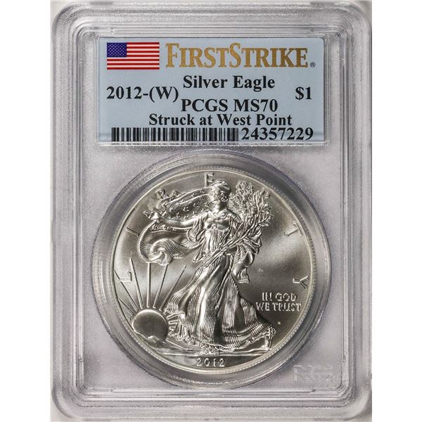 2012-(W) American Silver Eagle Coin PCGS MS70 First Strike West Point