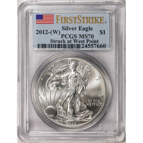 2012-(W) American Silver Eagle Coin PCGS MS70 First Strike West Point