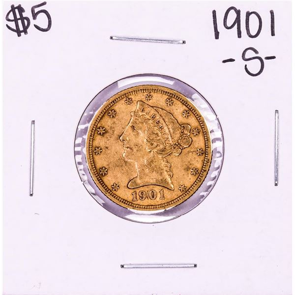 1901-S $5 Liberty Head Half Eagle Gold Coin