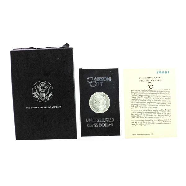 1883-CC $1 Morgan Silver Dollar Coin GSA Hoard Uncirculated w/Box & COA