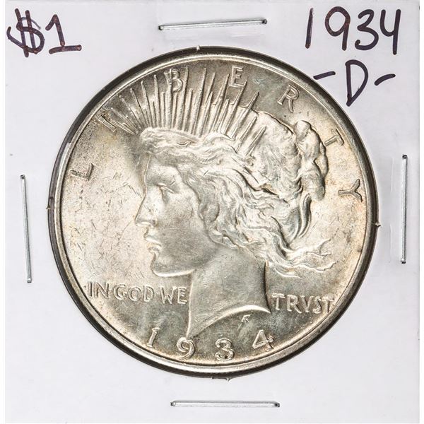 1934-D $1 Peace Silver Dollar Coin