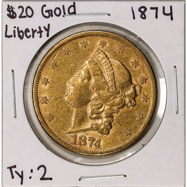 1874 $20 Liberty Head Double Eagle Gold Coin