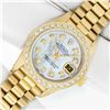Image 2 : Rolex Ladies 18KT Yellow Gold Mother of Pearl Diamond President Wristwatch