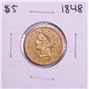 Image 1 : 1848 $5 Liberty Head Half Eagle Gold Coin