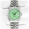 Image 3 : Rolex Men's Stainless Steel Green Diamond Datejust Wristwatch