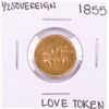 Image 1 : 1855 Gold Half Sovereign Love Token Coin