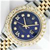 Image 1 : Rolex Men's Two Tone Blue 4 ctw Diamond Datejust Wristwatch