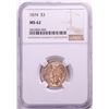 Image 1 : 1874 $3 Indian Princess Head Gold Coin NGC MS62