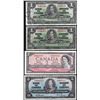 Image 1 : Lot of (4) 1937/1954 $1/$2/$5 Bank of Canada Notes