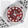 Image 1 : Rolex Ladies Stainless Steel Diamond and Ruby Datejust Wristwatch