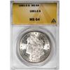 Image 1 : 1881-S $1 Morgan Silver Dollar Coin ANACS MS64