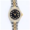 Image 2 : Rolex Ladies Two Tone Black Diamond Datejust Wristwatch