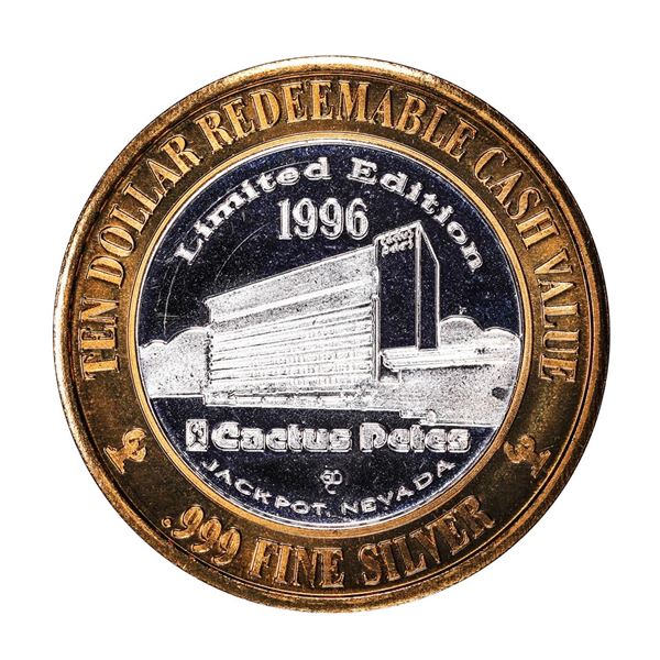 .999 Silver Cactus Pete's Resort Casino Jackpot, NV $10 Gaming Token Limited Edition