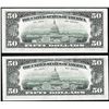 Image 2 : Lot of (2) Consecutive 1974 $50 Federal Reserve Notes Cleveland