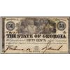 Image 1 : 1863 Fifty Cents State of Georgia Milledgeville, GA Obsolete Note