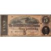 Image 1 : 1864 $5 Confederate States of America Note