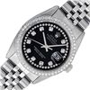 Image 2 : Rolex Men's Stainless Steel Black String Diamond Datejust Wristwatch