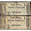 Image 1 : Lot of (2) 1862 $1 State of North Carolina Raleigh Obsolete Notes