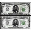 Image 1 : Lot of (2) 1928B $5 Federal Reserve Notes San Francisco