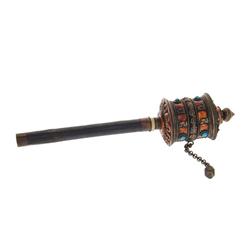 Tibet Bronze Prayer Wheel with Handle (ANT-498)