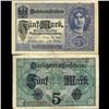 1917 Germany 5 Mark Note Hi Grade Rare (COI-3945)
