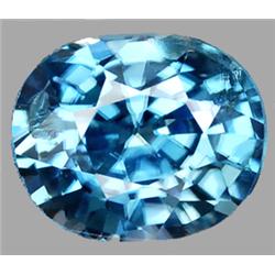 1.64ct RARE Top AAA Oval Cut Swiss Blue Zircon VVS RETAIL $1750 (GEM-7259)