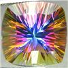 22.19ct Square Concave Cut Top Rainbow Mystic Quartz VVS RETAIL $1550 (GEM-7385)
