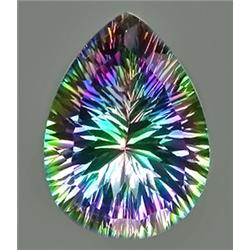 17.65ct Pear Concave Cut Top AAA Rainbow Mystic Quartz FLAWLESS RETAIL $1250 (GEM-7434)