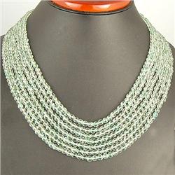 552ct 7 Rows AAA Gorgeous Natural Colombian Emerald Necklace RETAIL $53250 (JEW-1184)