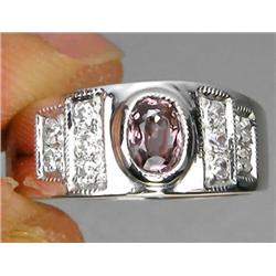 0.46ct Oval Light Violet Spinel White Gold Vermeil Ring Size 7.5 RETAIL $750 (JEW-1196)