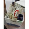 Image 1 : BOX C/W VASE, MAGAZINE RACK, 2 SIGNS, ETC