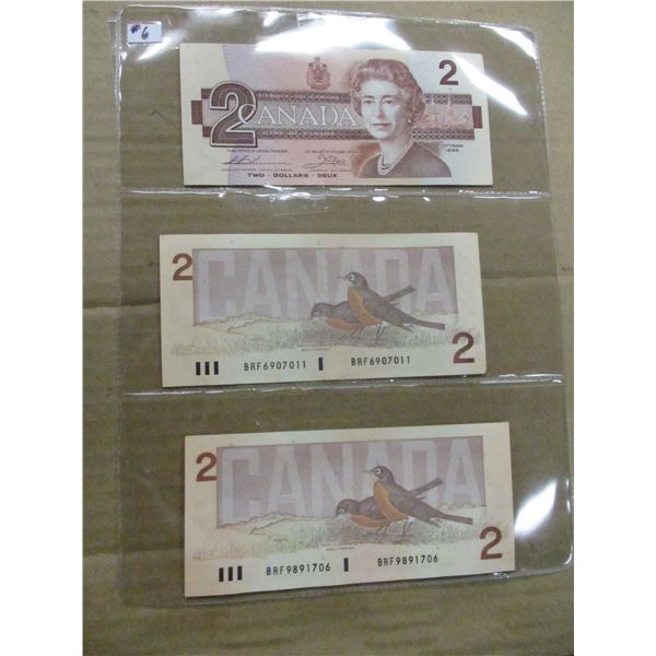 1986 STOCK SHEET LAST OF CANADA BIRD $2 BILLS