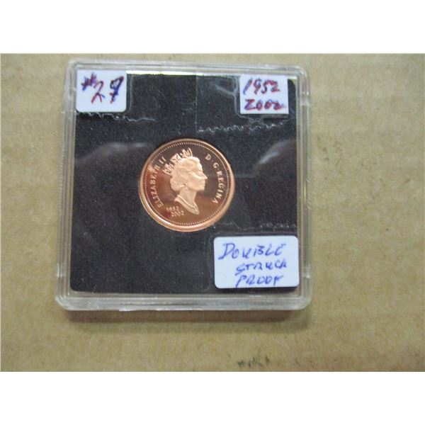 1952 - 2002 PROOF CAMEO DOUBLE STRUCK PROOF CANADA PENNY