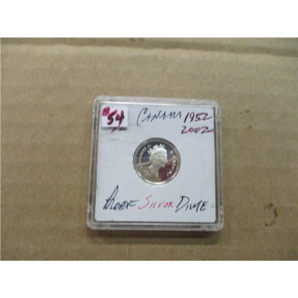1952 - 2002 PROOF CAMEO SILVER DIME