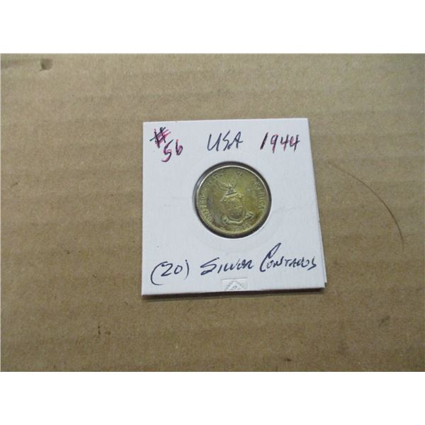 1944 USA 20 SILVER CENTAVOS