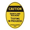 Image 1 : Disneyland Railroad Caution Sign.