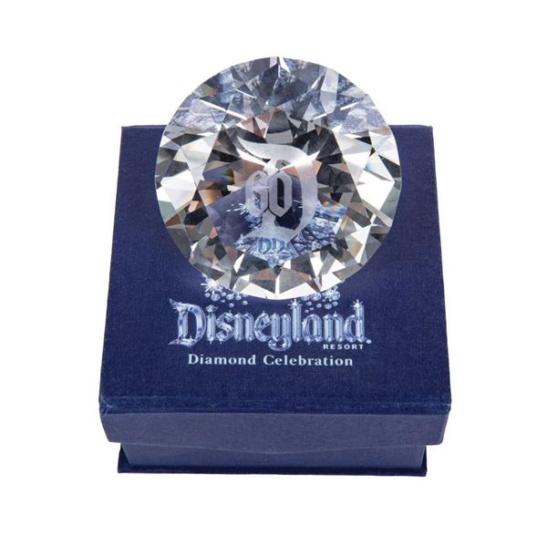 Disneyland Diamond Cut Crystal Paperweight by  Arribas.