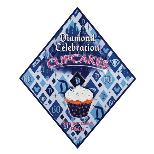 Disneyland Diamond Celebration Cupcakes Sign.