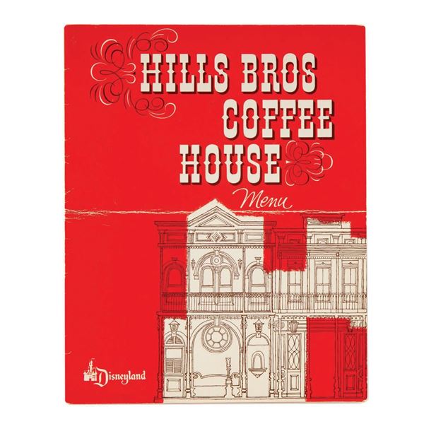 Pair of Disneyland Hills Bros. Menus.